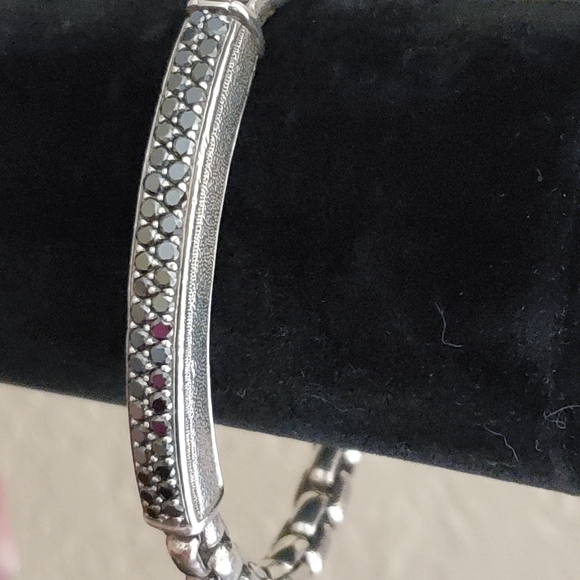 David Yurman Silver and Black Bracelet
